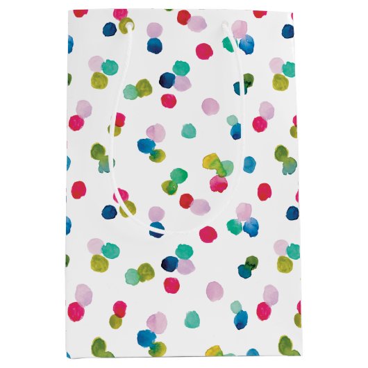 Waterverf Polka Dot Poms Medium Cadeauzakje (Voorkant)