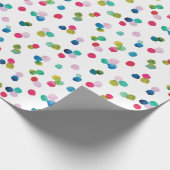 Waterverf Polka Dot Poms Wrapping Papier (Hoek)