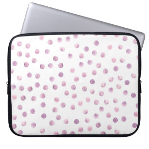 Waterverf polka stippen, roze geometrische achterg laptop sleeve