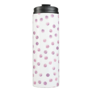 Waterverf polka stippen, roze geometrische achterg thermosbeker