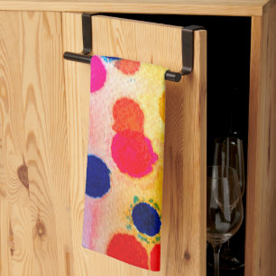 Waterverf polka stipt schattige cirkels theedoek