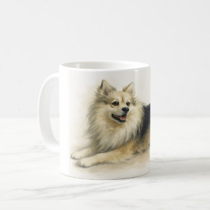 Waterverf Pomchi-hond Portret Koffiemok