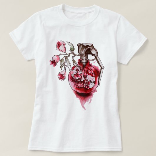 Waterverf Pomegranaat T-shirt (Design voorkant)