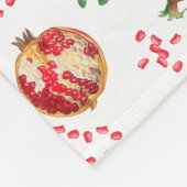 Waterverf Pomegranate Mediterranean Fruit Pattern Fleece Deken (Hoek)