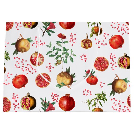 Waterverf Pomegranate Mediterranean Fruit Pattern Groot Cadeauzakje (Voorkant)