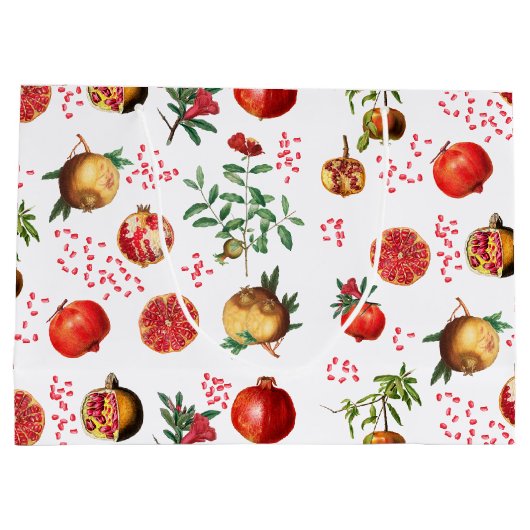 Waterverf Pomegranate Mediterranean Fruit Pattern Groot Cadeauzakje (Achterkant)