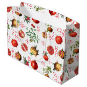 Waterverf Pomegranate Mediterranean Fruit Pattern Groot Cadeauzakje (Achterkant Gekanteld)