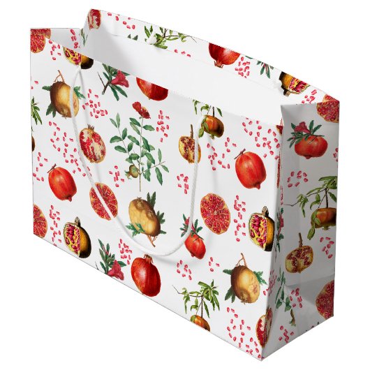 Waterverf Pomegranate Mediterranean Fruit Pattern Groot Cadeauzakje (Achterkant Gekanteld)