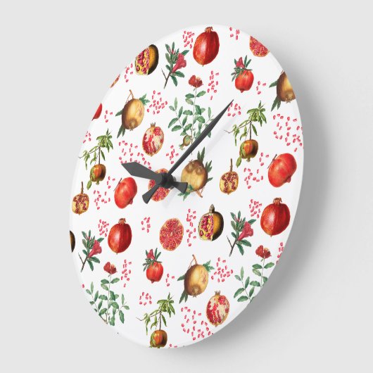 Waterverf Pomegranate Mediterranean Fruit Pattern Grote Klok (Hoek)