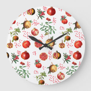 Waterverf Pomegranate Mediterranean Fruit Pattern Grote Klok