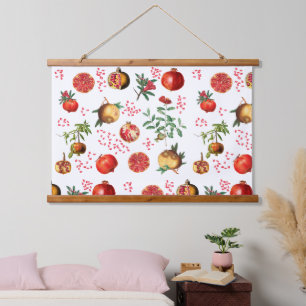 Waterverf Pomegranate Mediterranean Fruit Pattern Hangend Wandkleed