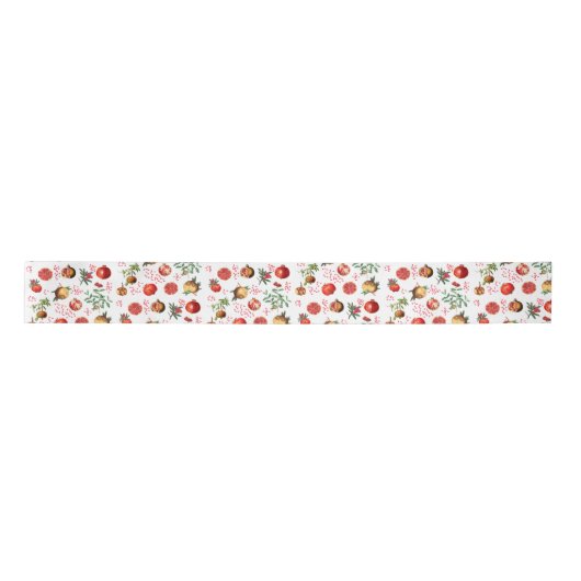 Waterverf Pomegranate Mediterranean Fruit Pattern Lint (Voorkant)