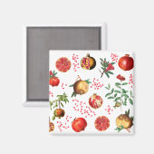 Waterverf Pomegranate Mediterranean Fruit Pattern Magneet (Voorkant / Achterkant)