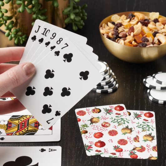 Waterverf Pomegranate Mediterranean Fruit Pattern Pokerkaarten (Insitu)