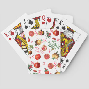 Waterverf Pomegranate Mediterranean Fruit Pattern Pokerkaarten