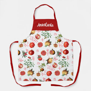 Waterverf Pomegranate Mediterranean Fruit Pattern Schort