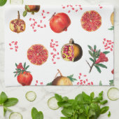 Waterverf Pomegranate Mediterranean Fruit Pattern Theedoek (Gevouwen)