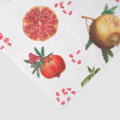 Waterverf Pomegranate Mediterranean Fruit Pattern Tissuepapier (Detail)