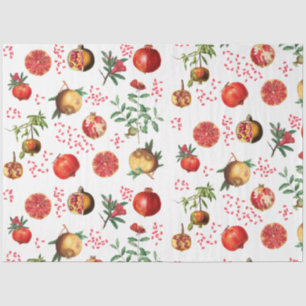 Waterverf Pomegranate Mediterranean Fruit Pattern Tissuepapier