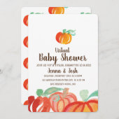 Waterverf pomkin Patch Virtual Baby shower Kaart (Voorkant / Achterkant)