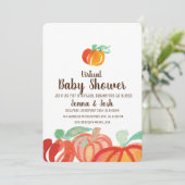 Waterverf pomkin Patch Virtual Baby shower Kaart (Staand voorkant)