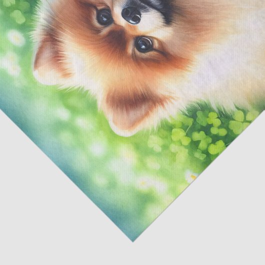 Waterverf Pommerse Shamrocks Decoupage Tissuepapier (Detail)