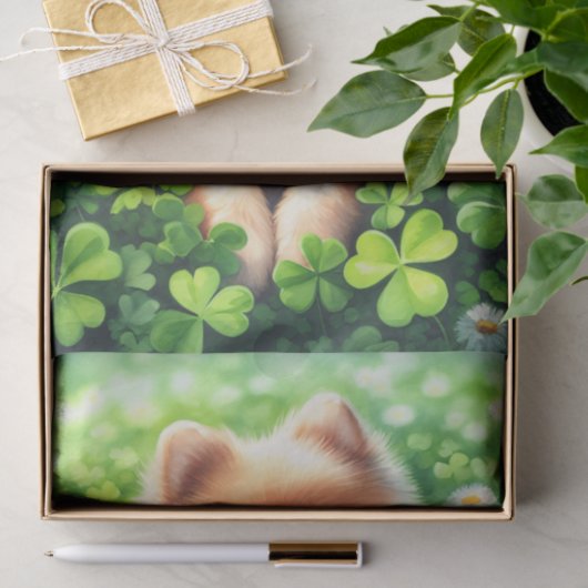 Waterverf Pommerse Shamrocks Decoupage Tissuepapier (Geschenk)