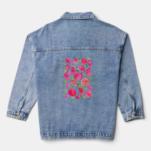 Waterverf pompelmoes denim jacket (Achterkant)