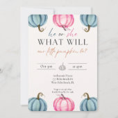 Waterverf pompoen Baby Geslacht onthullen Herfst Kaart (Voorkant)