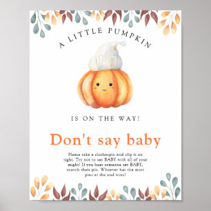 Waterverf pompoen baby shower - Zeg niet baby Poster
