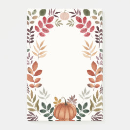 Waterverf pompoen en herfstleien post-it® notes