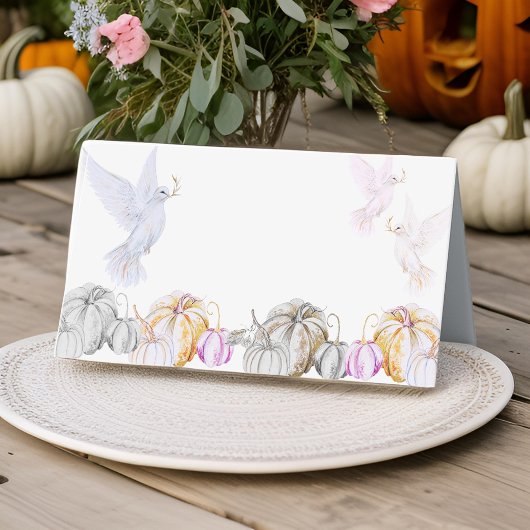 Waterverf pompoen en witte duif Thanksgiving