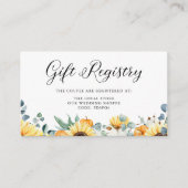 Waterverf pompoen en zonnebloem bruiloft register informatiekaartje (Voorkant)