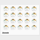 Waterverf Pompoen en Zonnebloem Herfst Baby shower Ronde Sticker (Vel)