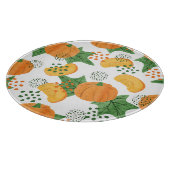 Waterverf Pompoen Groente: Sinaasappel Naadloos Snijplank (Hoek)