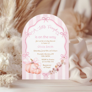 Waterverf Pompoen Herfst Bloemen Meisje Baby showe Kaart