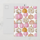 waterverf pompoen herfst patroon briefkaart (Voorkant / Achterkant)