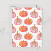 waterverf pompoen herfst patroon briefkaart (Voorkant / Achterkant)
