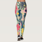  Waterverf pompoen: herfstpatroon Leggings (Achterkant)