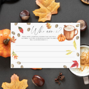 Waterverf Pompoen Koffie Wie ben ik spel Briefpapier