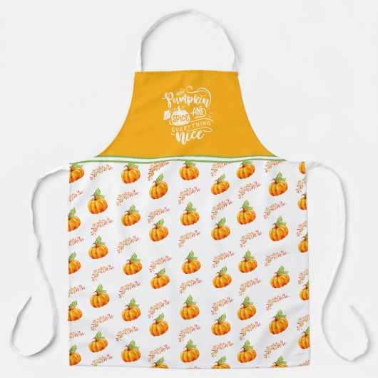 Waterverf pompoen kruid en alles mooi schort (Voorkant)