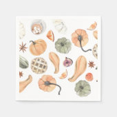 Waterverf Pompoen & Oogst Herfst Servet (Voorkant)