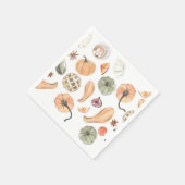 Waterverf Pompoen & Oogst Herfst Servet (Hoek)