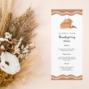 Waterverf pompoen taart esdoorn bladeren Thanksgiv Menu