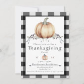 Waterverf pompoen Thanksgiving Diner | Black Kaart (Voorkant)