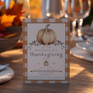 Waterverf pompoen Thanksgiving Diner Orange Kaart