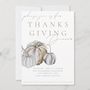 Waterverf Pompoen Thanksgiving Dinner Uitnodiging