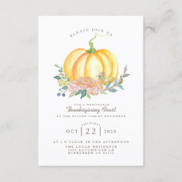 Waterverf pompoen | Thanksgiving Feest Kaart