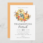 waterverf pompoen Thanksgiving potluck Kaart (Voorkant / Achterkant)