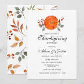 Waterverf pompoen Thanksgiving Uitnodiging (Voorkant / Achterkant)